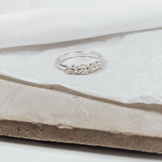 Droplet ring | stackable droplet granulation ring - Hannah Brown Jewellery